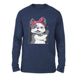 French Bulldog Men/Unisex Drop Shoulder Sweatshirt in Navy color