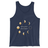Night Moon Phases Men/Unisex Tank in Navy color
