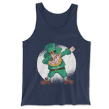 Leprechaun Dabbing Men/Unisex Tank in Navy color