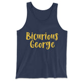 Bicurious George Men/Unisex Tank in Navy color