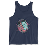 Phone Face Hugger Men/Unisex Tank in Navy color