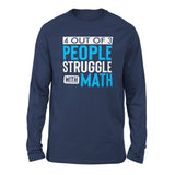 4 Out Of 3 People Struggle With Math Men/Unisex Drop Shoulder Sweatshirt in Navy color
