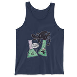 I Think You're Overreacting Men/Unisex Tank in Navy color