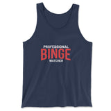 Professional Binge Watcher Men/Unisex Tank in Navy color