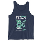 Cat Wars - May The Force Be With Meow Men/Unisex Tank in Navy color