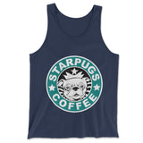 Starpugs Coffee Men/Unisex Tank in Navy color