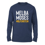 Melba Moses Wolfenstein Men/Unisex Drop Shoulder Sweatshirt in Navy color