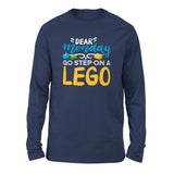 Dear Monday, Go Step On A Lego Men/Unisex Drop Shoulder Sweatshirt in Navy color