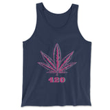 420 Hemp Leaf Men/Unisex Tank in Navy color
