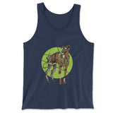 Cyber Greyhound Dog Men/Unisex Tank in Navy color