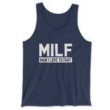 MILF - Man I Love To Fart Men/Unisex Tank in Navy color