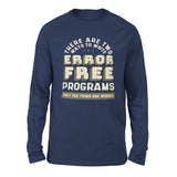How Many Ways To Write Error Free Programs Men/Unisex Drop Shoulder Sweatshirt in Navy color