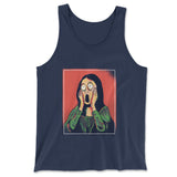 Scream Painting Monalisa Men/Unisex Tank in Navy color
