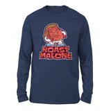 Roast Malone Men/Unisex Drop Shoulder Sweatshirt in Navy color