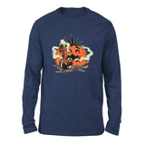 Baked Pumpkin Men/Unisex Drop Shoulder Sweatshirt in Navy color