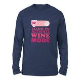 Swipe Right For Wine Mode Men/Unisex Drop Shoulder Sweatshirt in Navy color