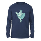 Statue Of Liberty Marilyn Monroe Men/Unisex Drop Shoulder Sweatshirt in Navy color