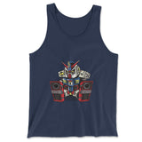 Sleepy Robot Men/Unisex Tank in Navy color