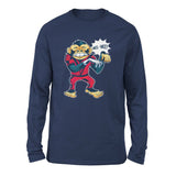 Dancing Monkey Jackson Men/Unisex Drop Shoulder Sweatshirt in Navy color