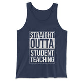 Straight Outta Student Teaching Men/Unisex Tank in Navy color