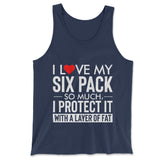 I Love My Six Pack And I Protect It With My Layer Of Fat Men/Unisex Tank in Navy color