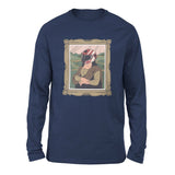Monalisa Helmet Men/Unisex Drop Shoulder Sweatshirt in Navy color