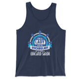 I'm A Lady With A Vocabulary Of A Well Educated Sailor Men/Unisex Tank in Navy color
