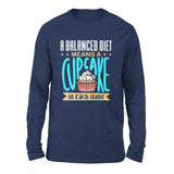 Cupcake - A Balanced Diet Men/Unisex Drop Shoulder Sweatshirt in Navy color