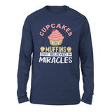 Cupcakes Are Muffins That Believed In Miracles Men/Unisex Drop Shoulder Sweatshirt in Navy color