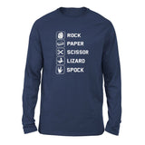 Rock Paper Scissor Lizard Spock Men/Unisex Drop Shoulder Sweatshirt in Navy color