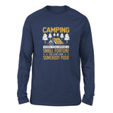 Camping - Spend A Fortune And Live Like A Poor Men/Unisex Drop Shoulder Sweatshirt in Navy color