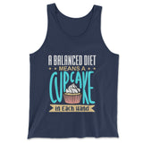 Cupcake - A Balanced Diet Men/Unisex Tank in Navy color