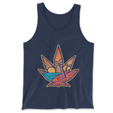 Cannabis Leaf Beach Men/Unisex Tank in Navy color
