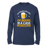 24 Hours In A Day, 24 Beers In A Case. Coincidence Men/Unisex Drop Shoulder Sweatshirt in Navy color