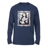 Gothic Monalisa Men/Unisex Drop Shoulder Sweatshirt in Navy color