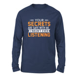 Your Secrets Are Safe With Me Men/Unisex Drop Shoulder Sweatshirt in Navy color