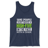Some People Just Need A High-Five In The Face With A Chair Men/Unisex Tank in Navy color