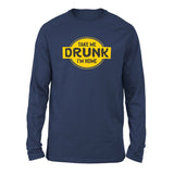 Take Me Drunk, I'm Home Men/Unisex Drop Shoulder Sweatshirt in Navy color