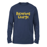 Bicurious George Men/Unisex Drop Shoulder Sweatshirt in Navy color