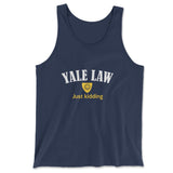 Yale Law, Just Kidding Men/Unisex Tank in Navy color