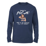 Who's Fica, Why Is He Getting All My Money Men/Unisex Drop Shoulder Sweatshirt in Navy color