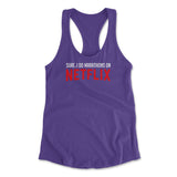 Sure, I Do Marathons On Netflix Womens Racerback Tank in Purple Rush color