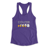 Popcorn Evolution Womens Racerback Tank in Purple Rush color