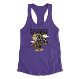 The Catalorian Womens Racerback Tank in Purple Rush color