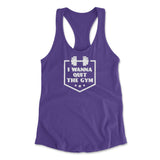 I Wanna Quit The Gym Womens Racerback Tank in Purple Rush color