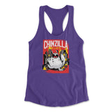 Chinzilla Monster Womens Racerback Tank in Purple Rush color