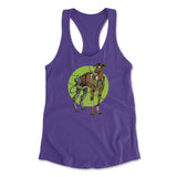 Cyber Greyhound Dog Womens Racerback Tank in Purple Rush color