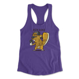 Justin Beaver Womens Racerback Tank in Purple Rush color