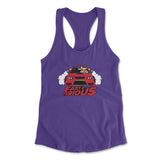 Fart And Furious Womens Racerback Tank in Purple Rush color