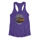 Krugers Barbershop Womens Racerback Tank in Purple Rush color